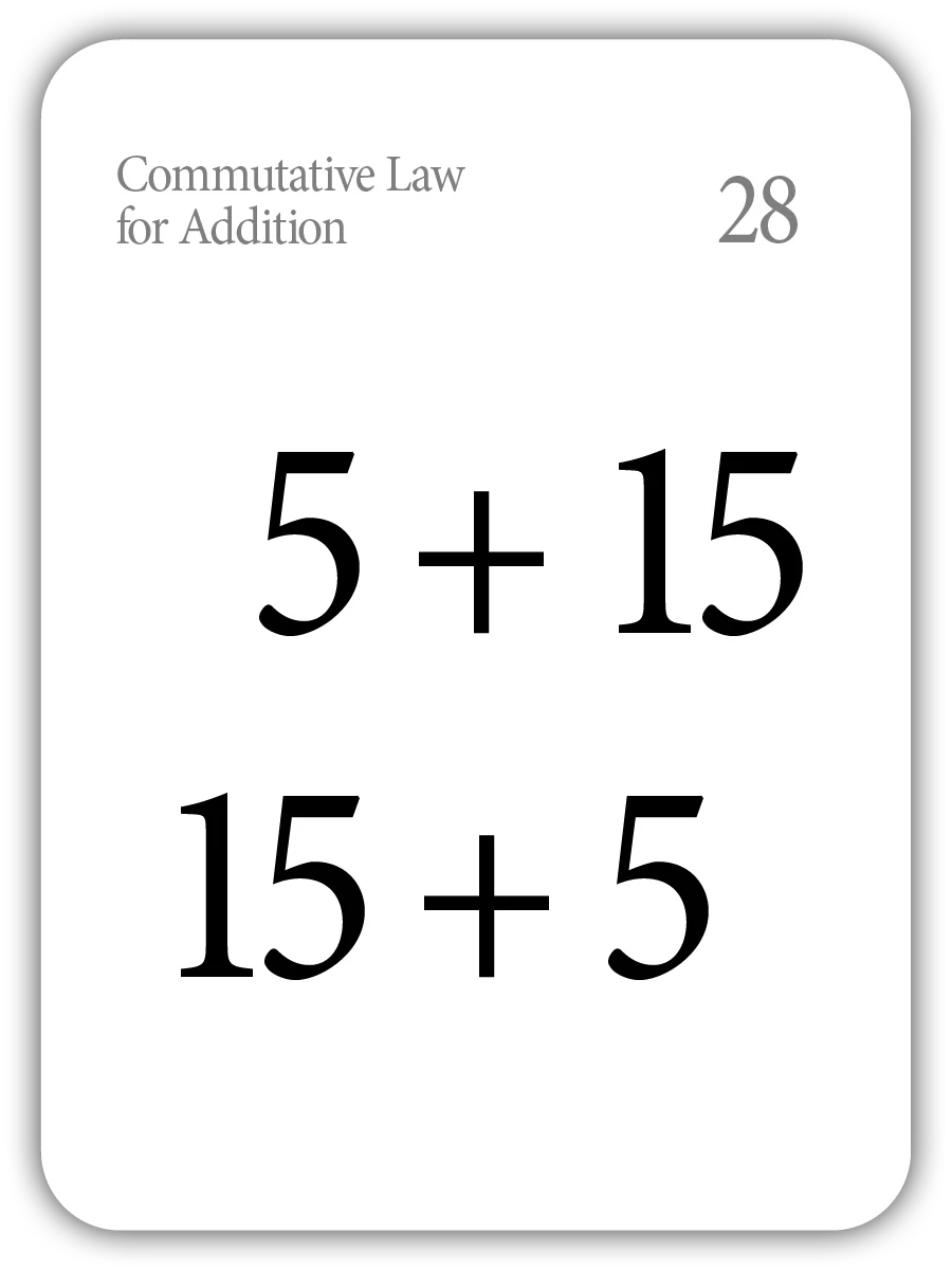 Addition: The Commutative Law (Math Flashcards) - Image 5