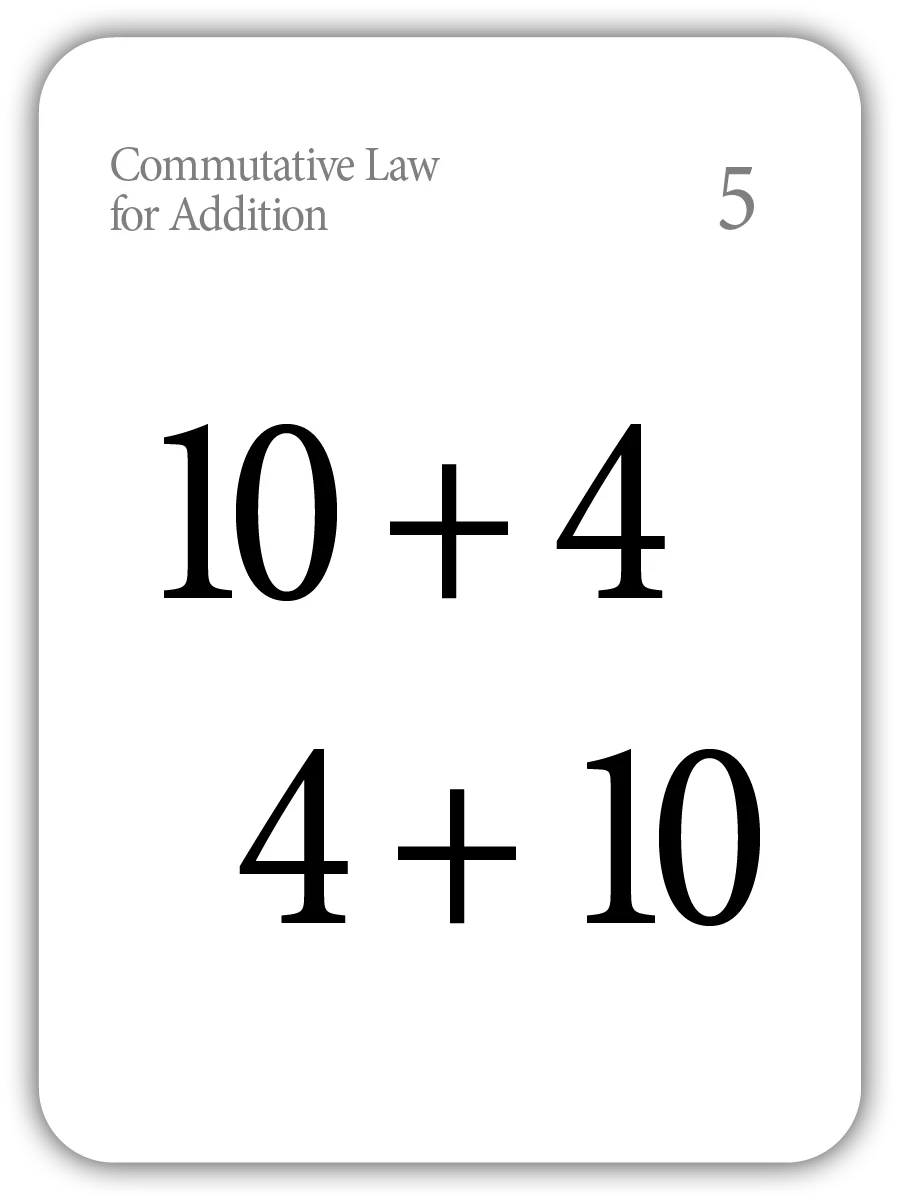 Addition: The Commutative Law (Math Flashcards) - Image 7