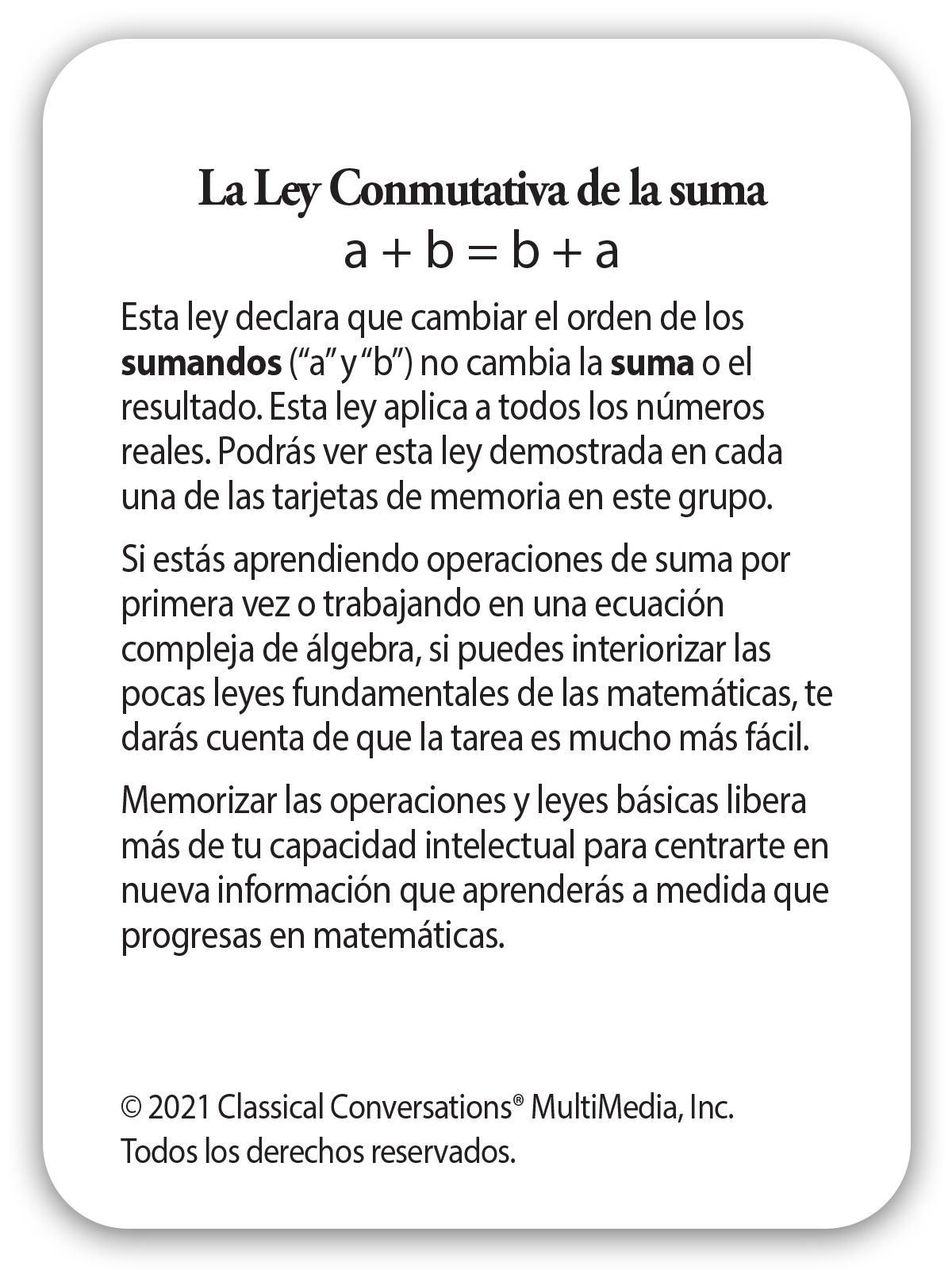 Tarjetas de Memoria Suma La Ley Conmutativa (CC Math Flashcards Spanish For Addition) - Image 4